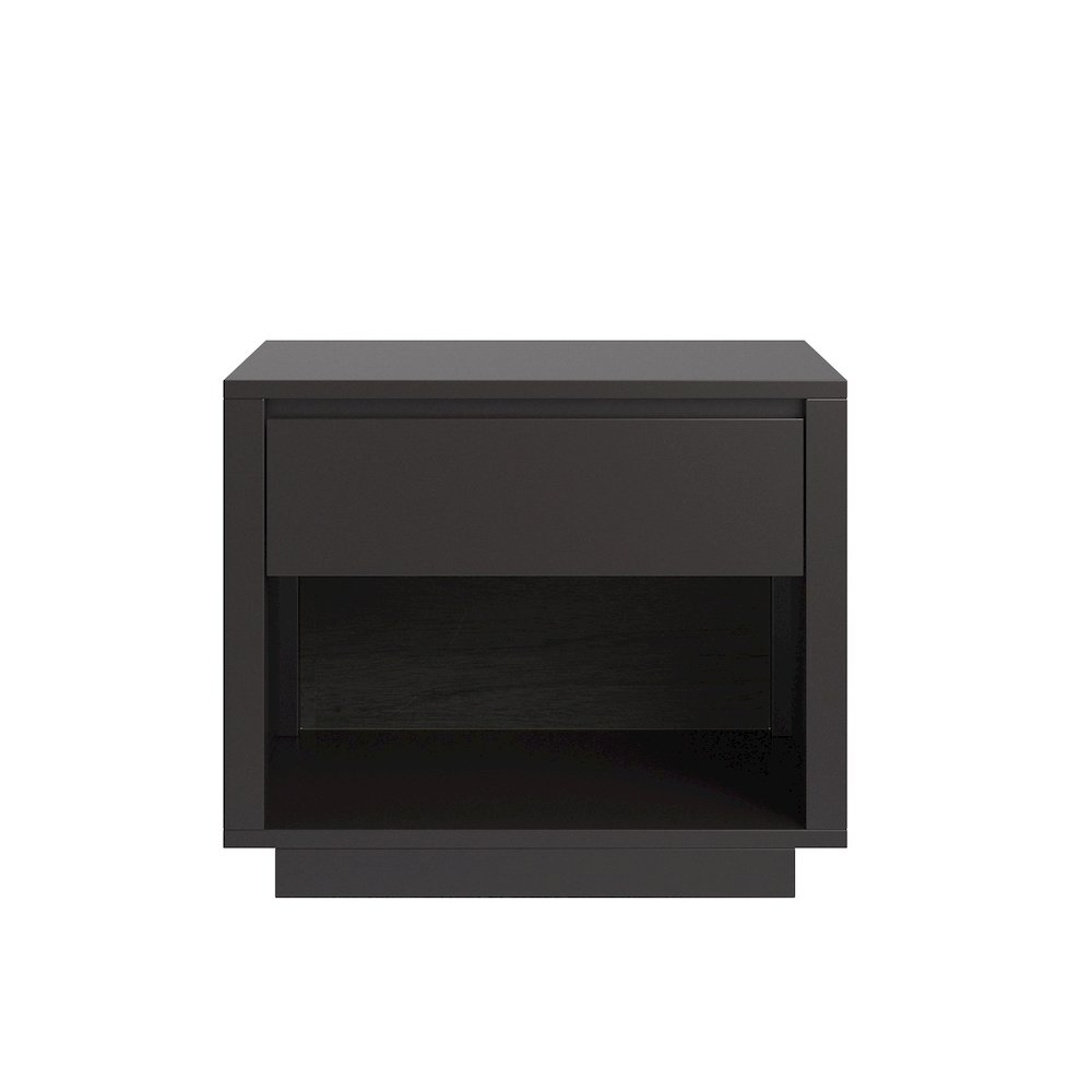 Black Finish 1-Drawer Nightstand