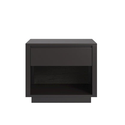 Black Finish 1-Drawer Nightstand