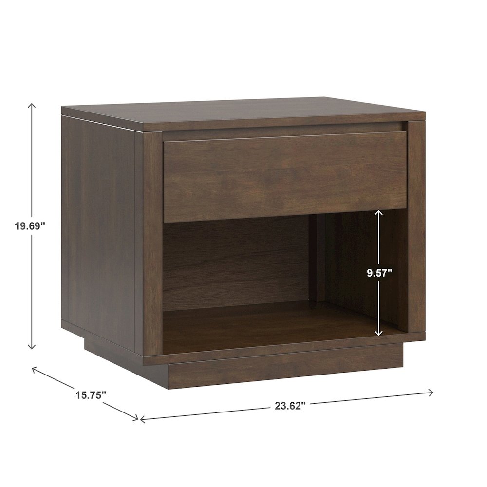 Walnut Finish 1-Drawer Nightstand