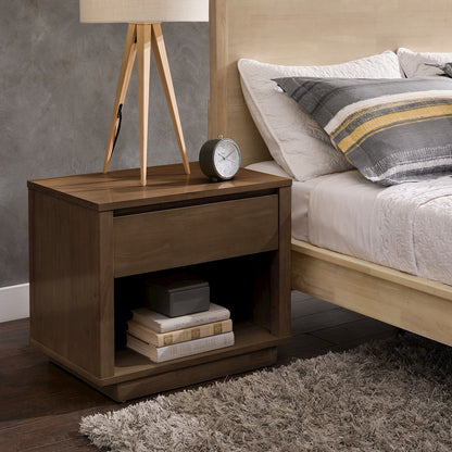 Walnut Finish 1-Drawer Nightstand