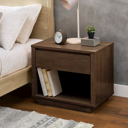 Walnut Finish 1-Drawer Nightstand