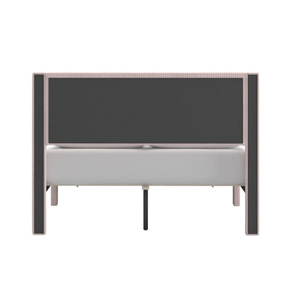 Light Pink Pleated Velvet Storage Queen Bed