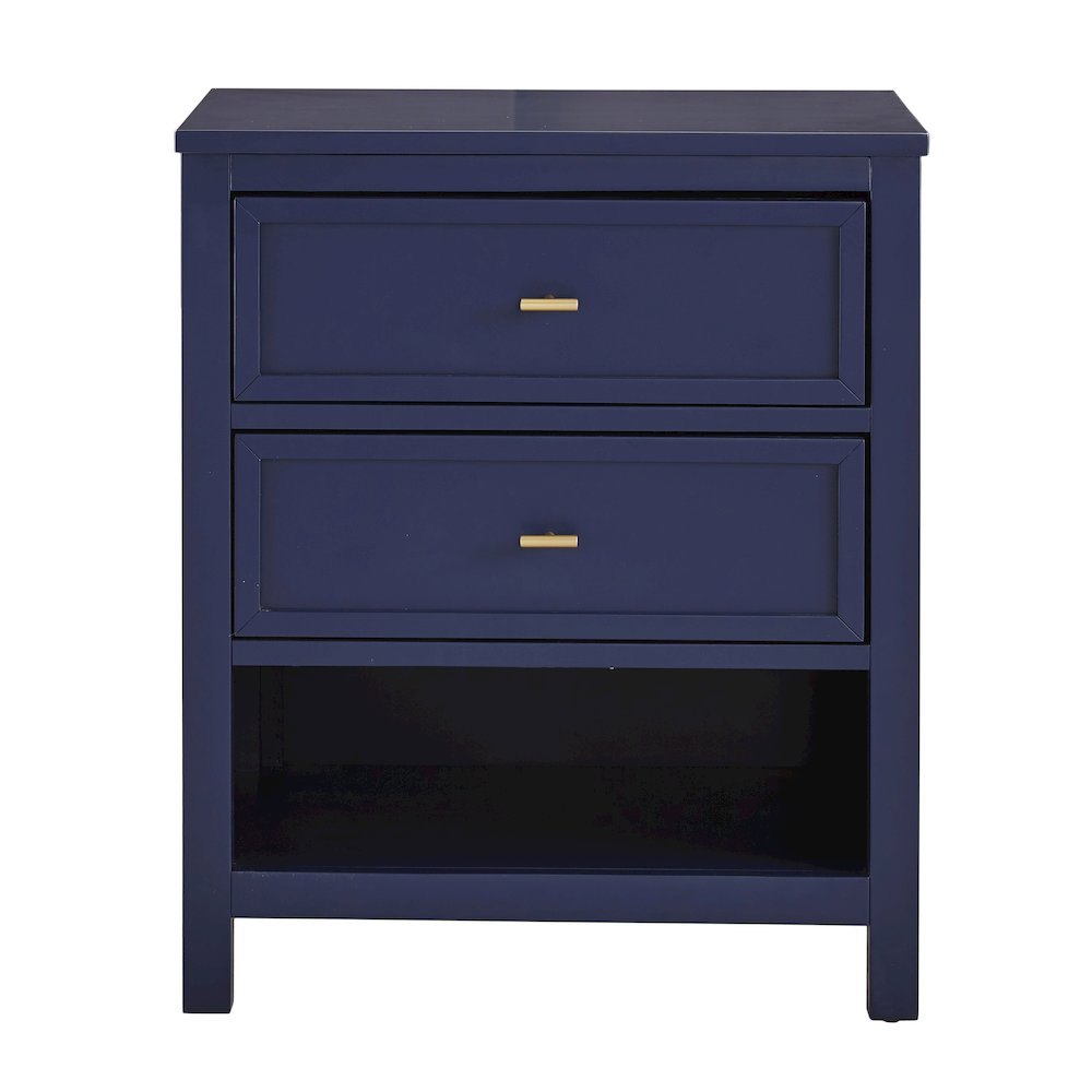 Twilight Blue Finish 2-Drawer Nightstand