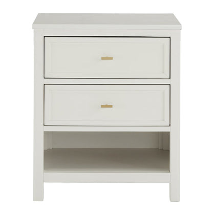 Bleached White Finish 2-Drawer Nightstand