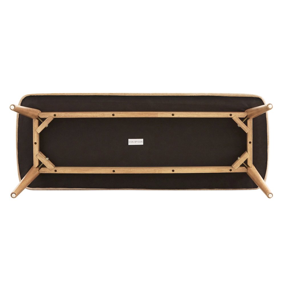 Nature Finish Beige Fabric Bench