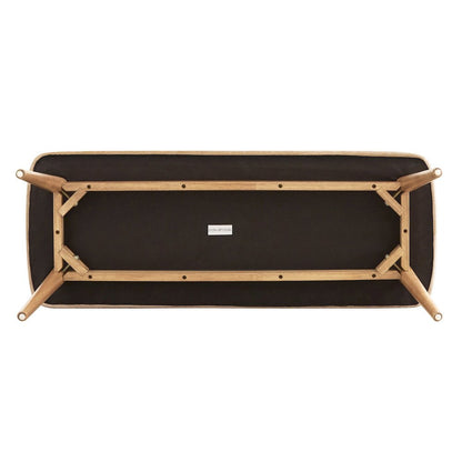 Nature Finish Beige Fabric Bench