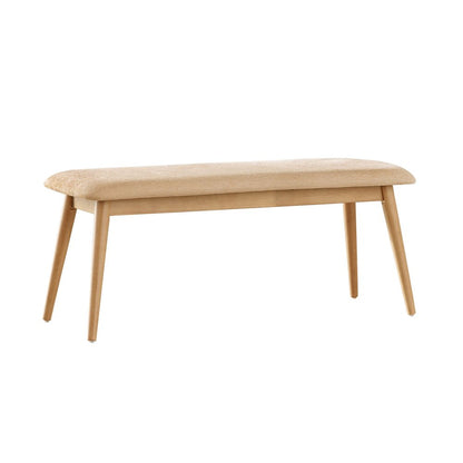 Nature Finish Beige Fabric Bench