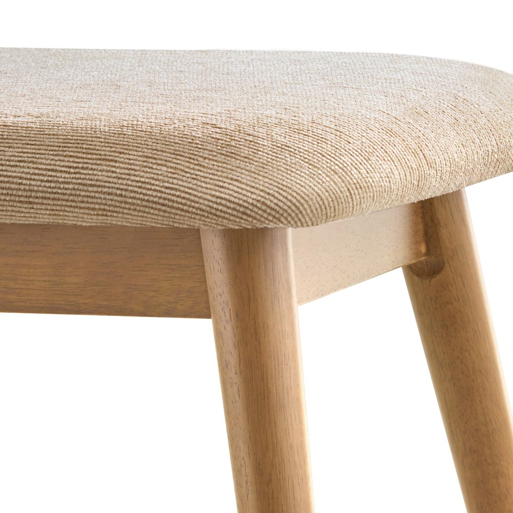 Nature Finish Beige Fabric Bench