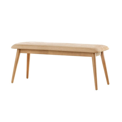 Nature Finish Beige Fabric Bench