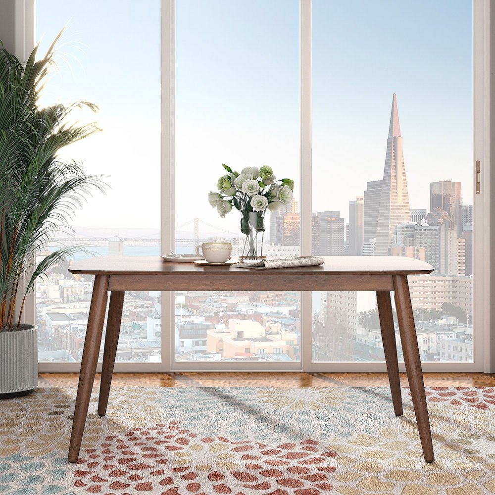 Dark Walnut Finish Dining Table
