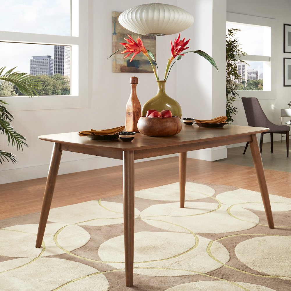 Dark Walnut Finish Dining Table