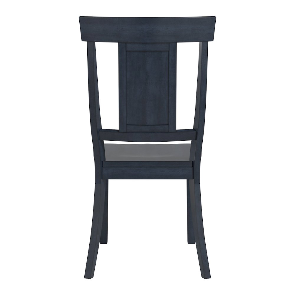 Set of 2, Antique Denim Finish Panel Back Side Chair