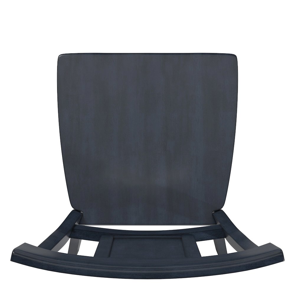 Set of 2, Antique Denim Finish Panel Back Side Chair