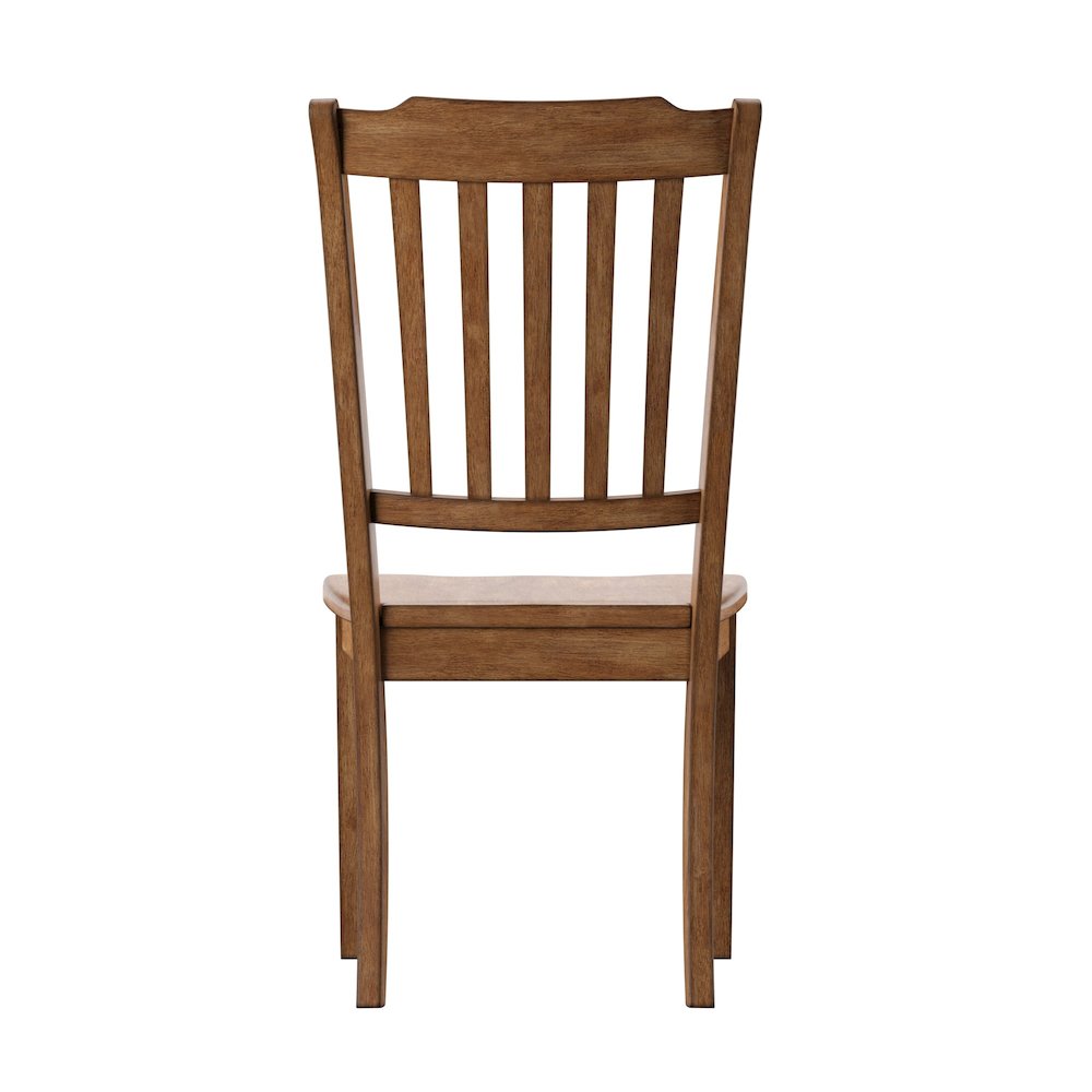 Set of 2, Oak Finish Spindle Back Side Chair