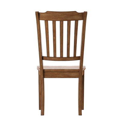 Set of 2, Oak Finish Spindle Back Side Chair