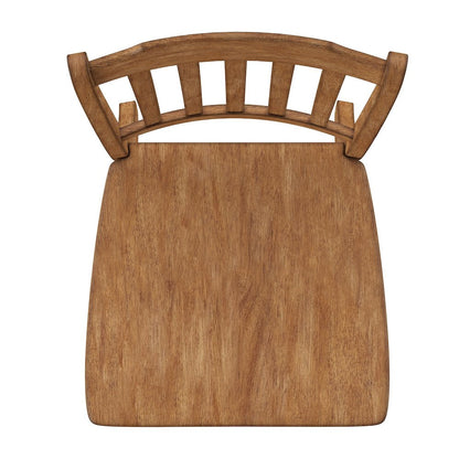 Set of 2, Oak Finish Spindle Back Side Chair