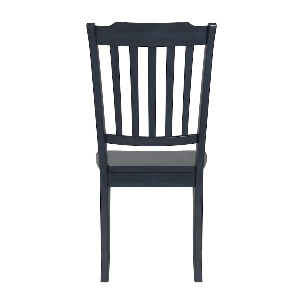 Set of 2, Antique Denim Finish Spindle Back Side Chair