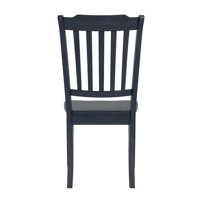 Set of 2, Antique Denim Finish Spindle Back Side Chair