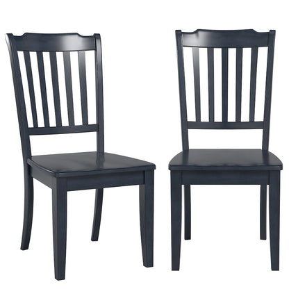 Set of 2, Antique Denim Finish Spindle Back Side Chair
