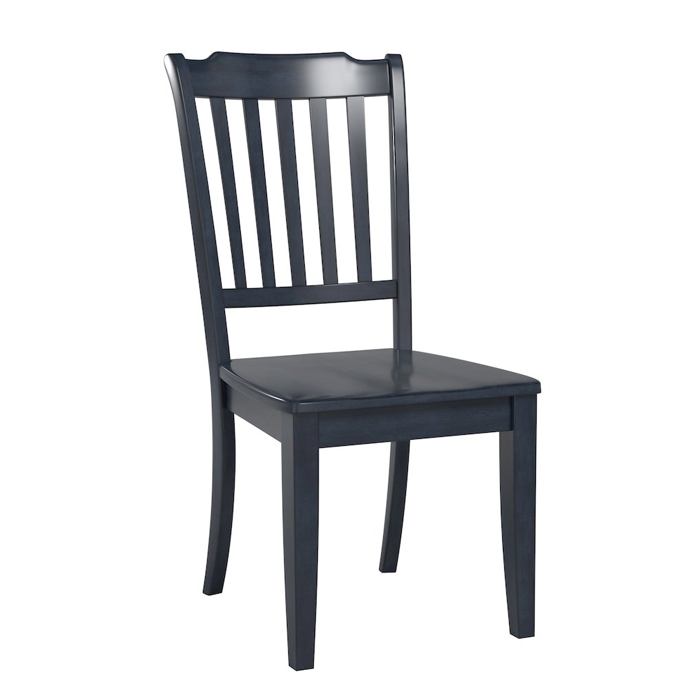Set of 2, Antique Denim Finish Spindle Back Side Chair