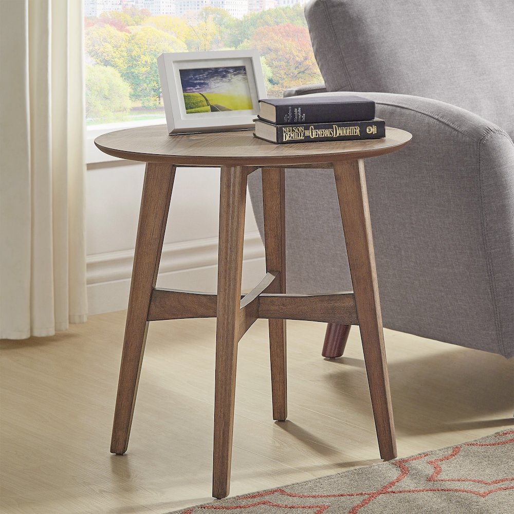 Dark Walnut Finish End Table