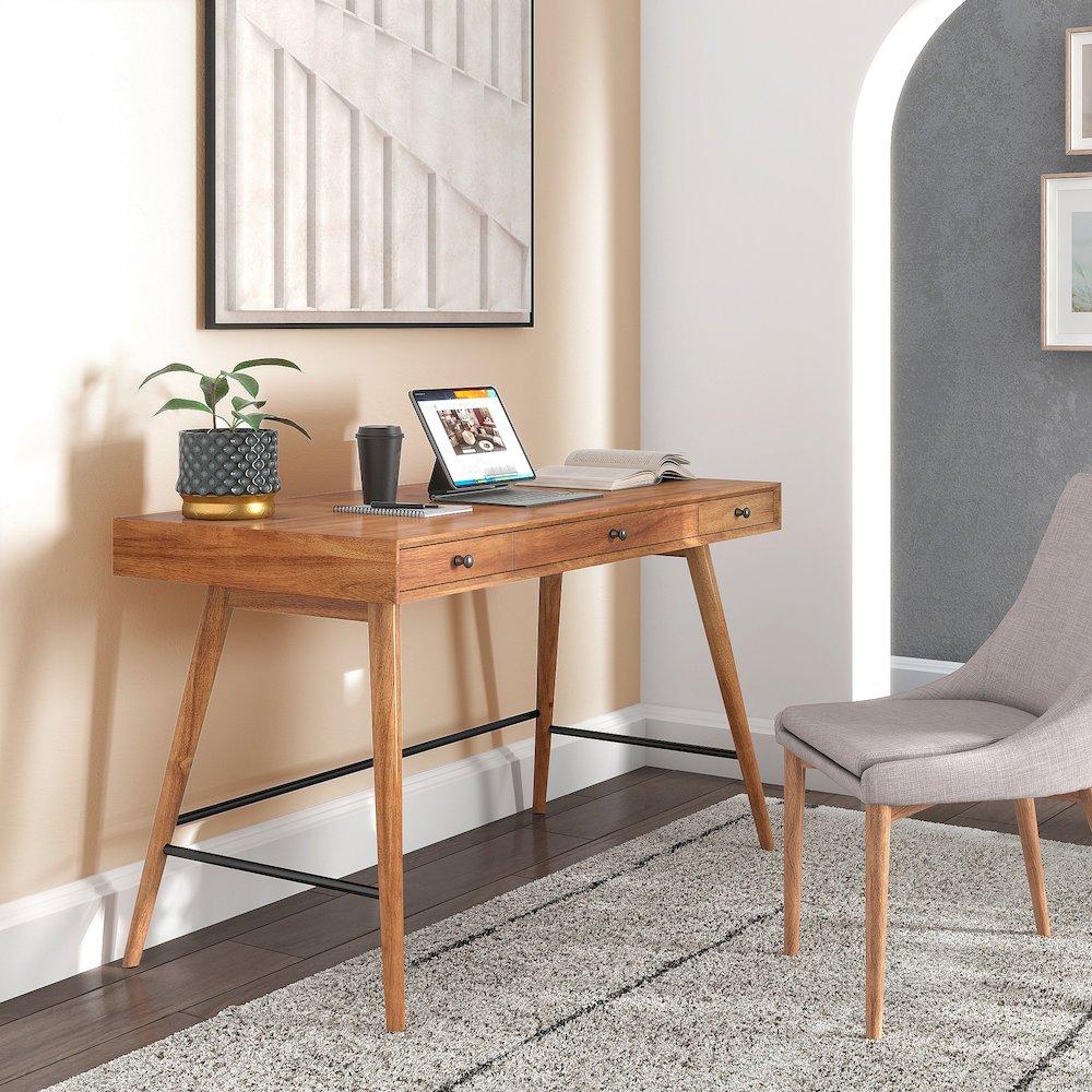 Brown Finish Sofa Writing Desk