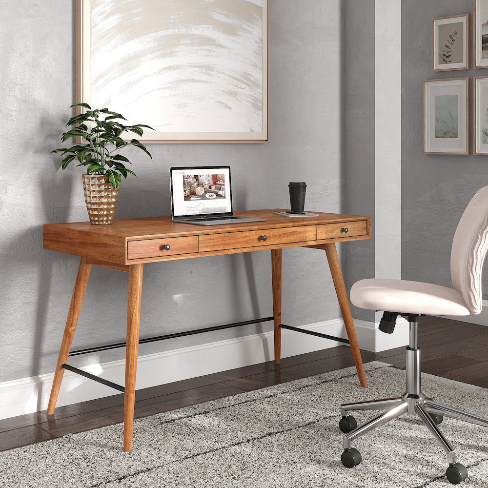 Brown Finish Sofa Writing Desk