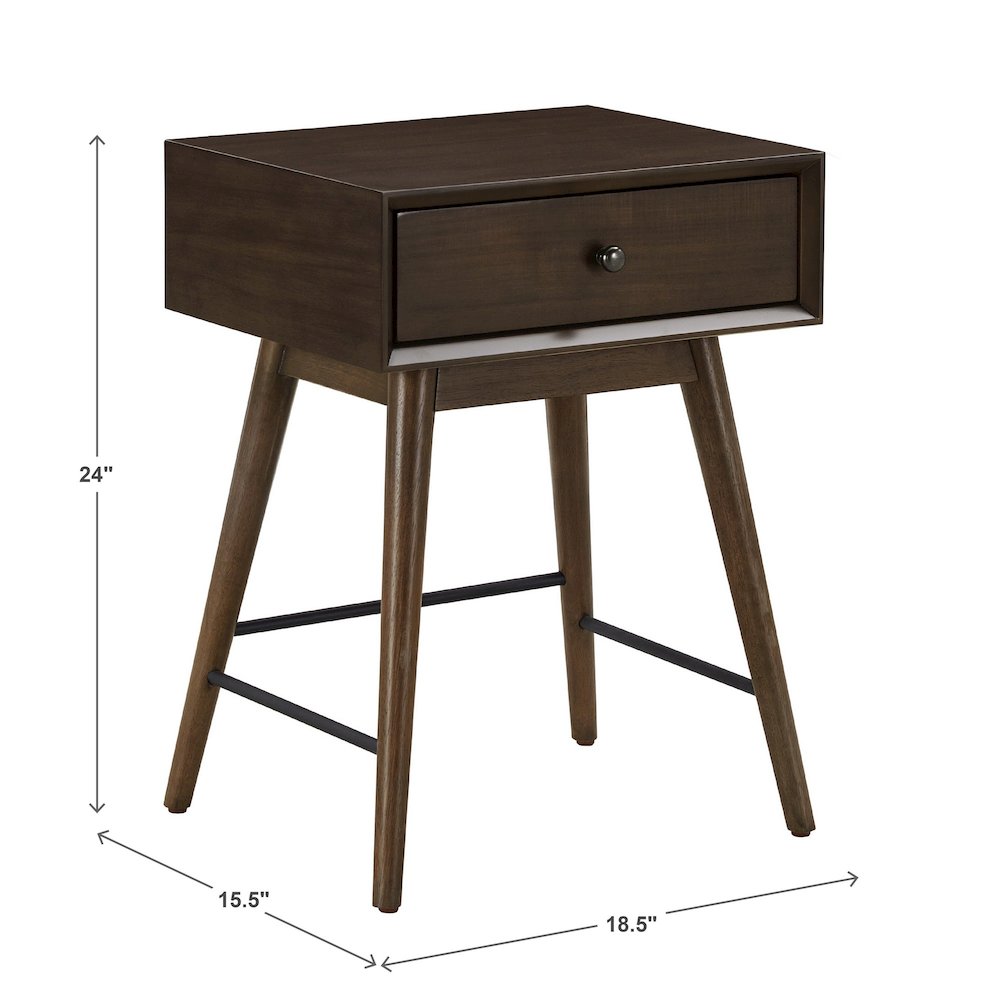 Dark Walnut Finish End Table