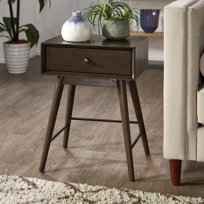 Dark Walnut Finish End Table
