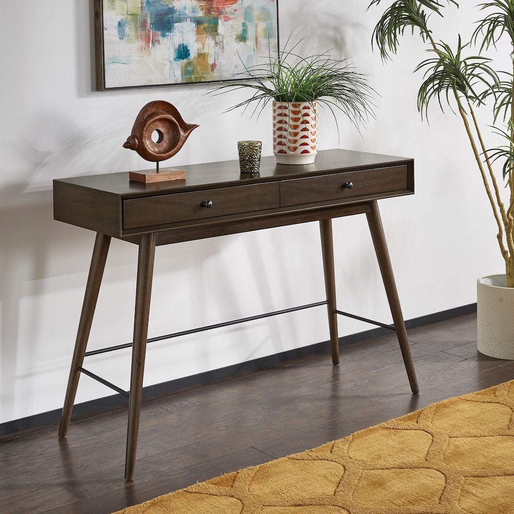 Dark Walnut Finish Sofa Table