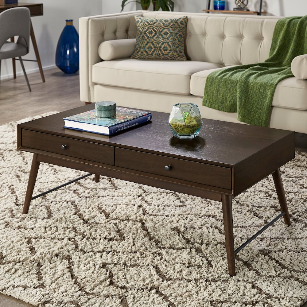 Dark Walnut Finish Coffee Table