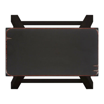 Set of 2, Black Sand-Through Finish Saddleback Stool