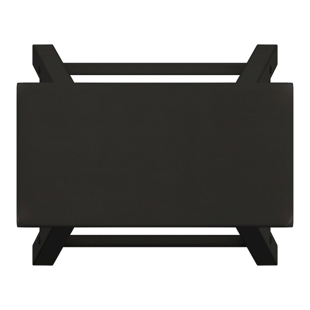 Set of 2, Vulcan Black Finish Saddleback Stool