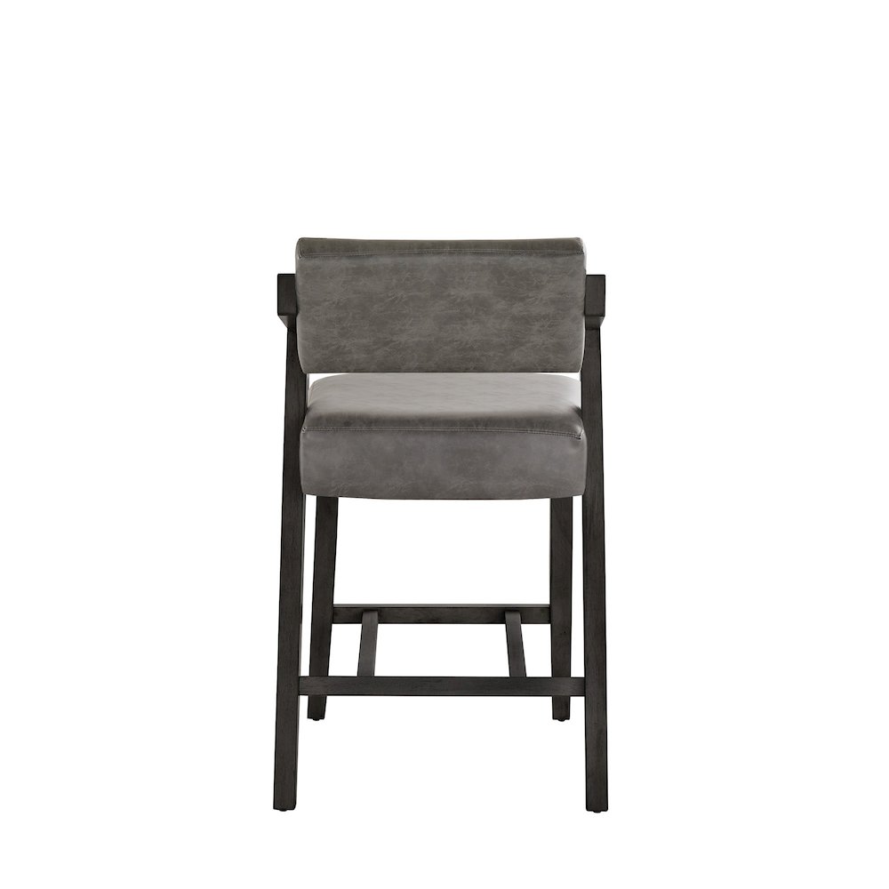 Black Wash Finish Charcoal PU Counter Height Chair