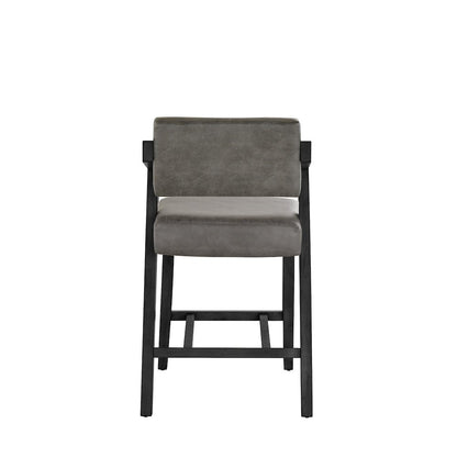 Black Wash Finish Charcoal PU Counter Height Chair