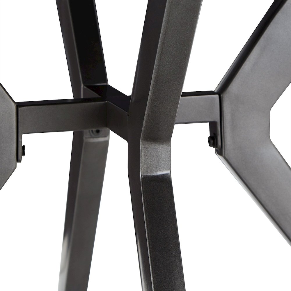 Light Pine Finish 45" Round Dining Table With Iron Grey Metal Base
