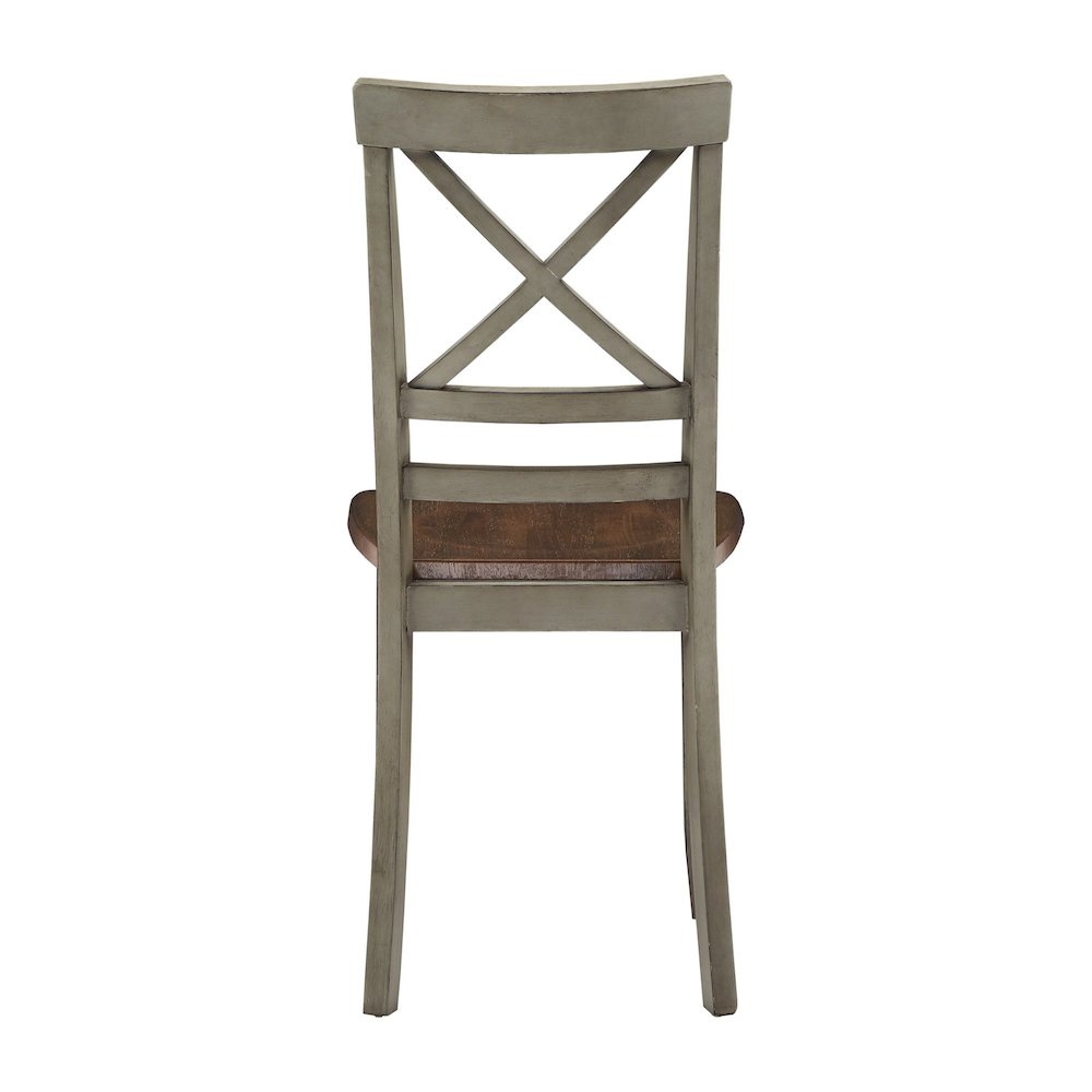 Two-Tone Rustic Oak & Antique Grey Finish 5Pc Pack Dining Set