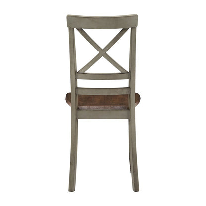 Two-Tone Rustic Oak & Antique Grey Finish 5Pc Pack Dining Set