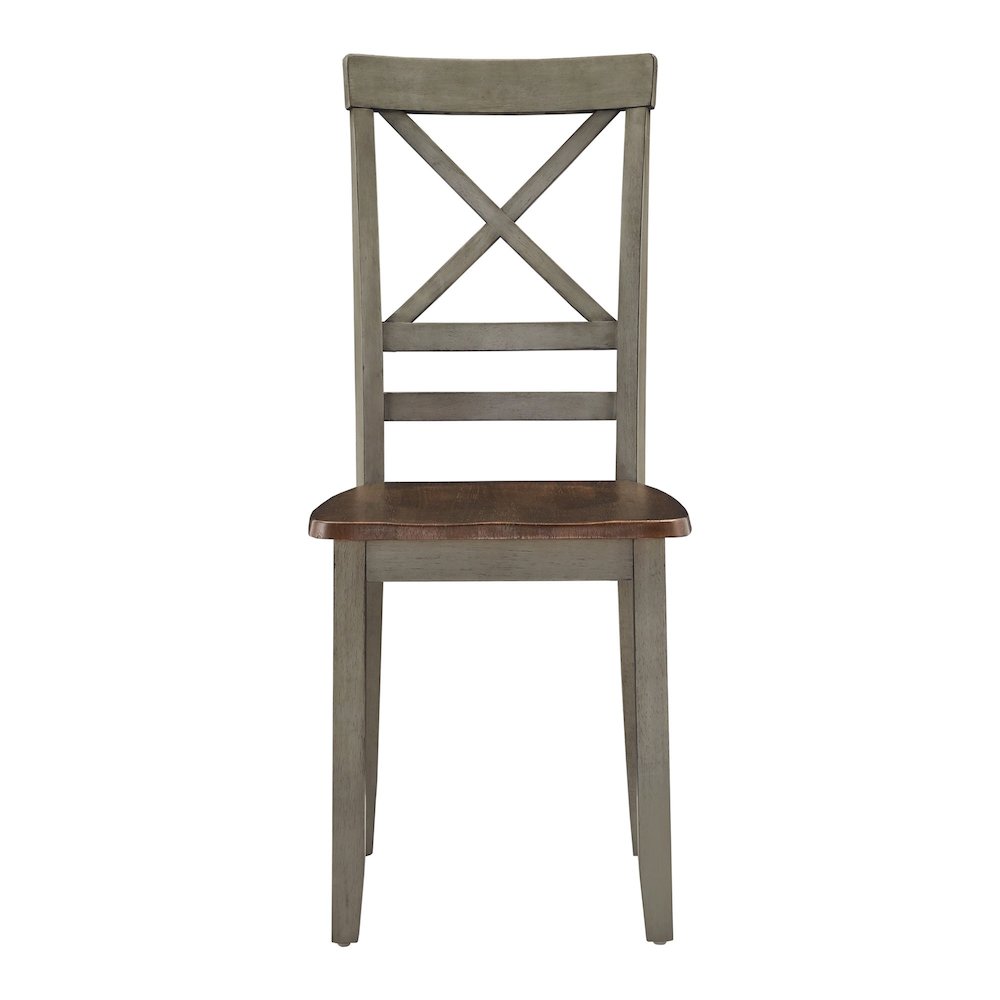 Two-Tone Rustic Oak & Antique Grey Finish 5Pc Pack Dining Set