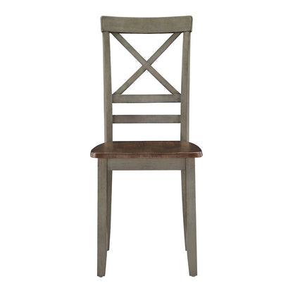 Two-Tone Rustic Oak & Antique Grey Finish 5Pc Pack Dining Set