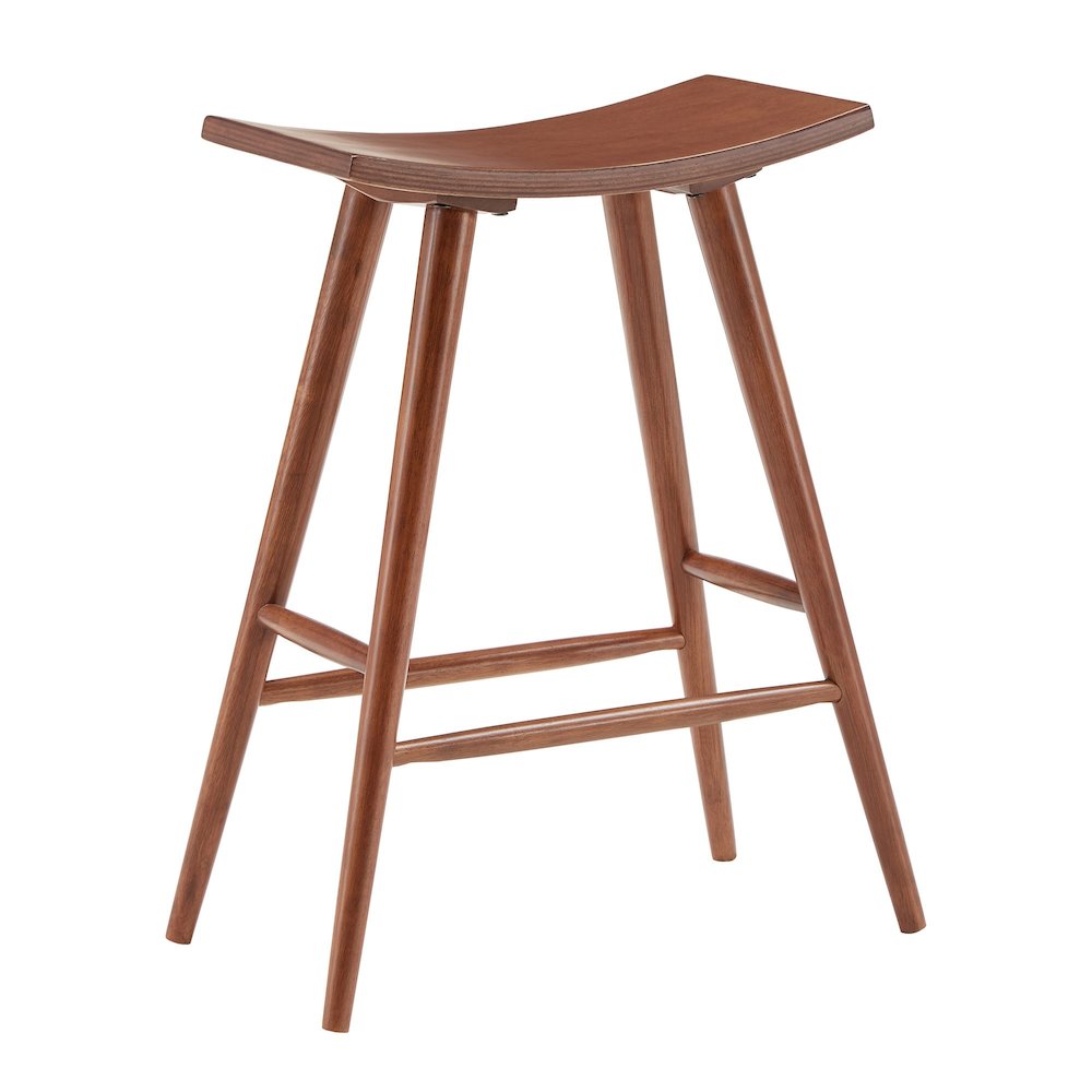 Set of 2, Oak Finish Counter Height Stool