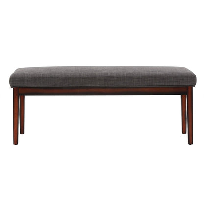 Espresso Finish Dark Grey Linen 52"W Bench