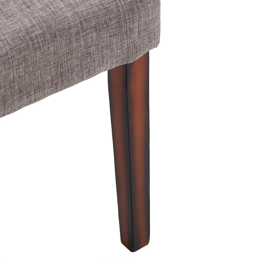 Set of 2, Espresso Finish Grey Linen Parson Chair