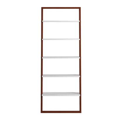 Two-Tone Espresso & White Finish 28"W Ladder Bookcase
