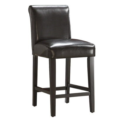 Set of 2, Dark Brown Vinyl Counter Height Chair