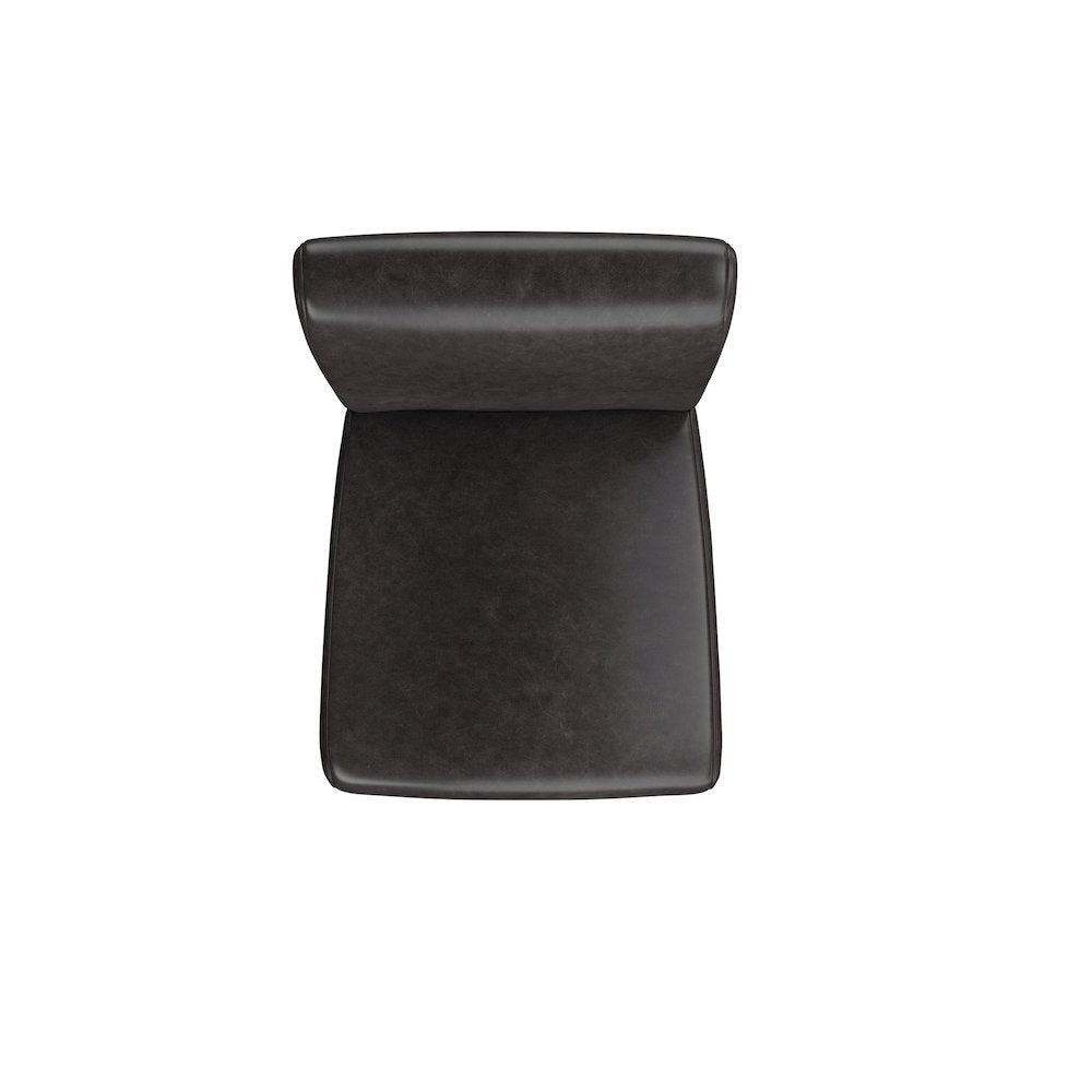 Set of 2, Dark Brown Vinyl Counter Height Chair