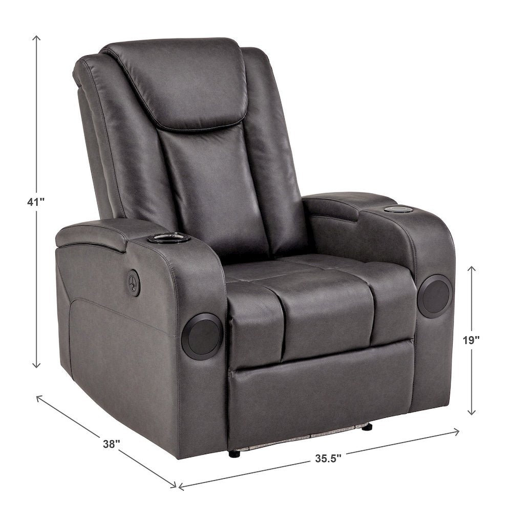 Modern Upholstered Recliner - Grey