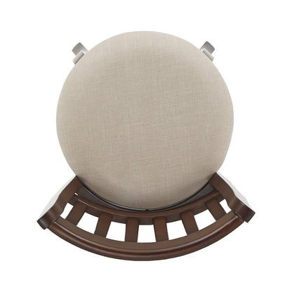Beige Linen Swivel Counter Height Chair
