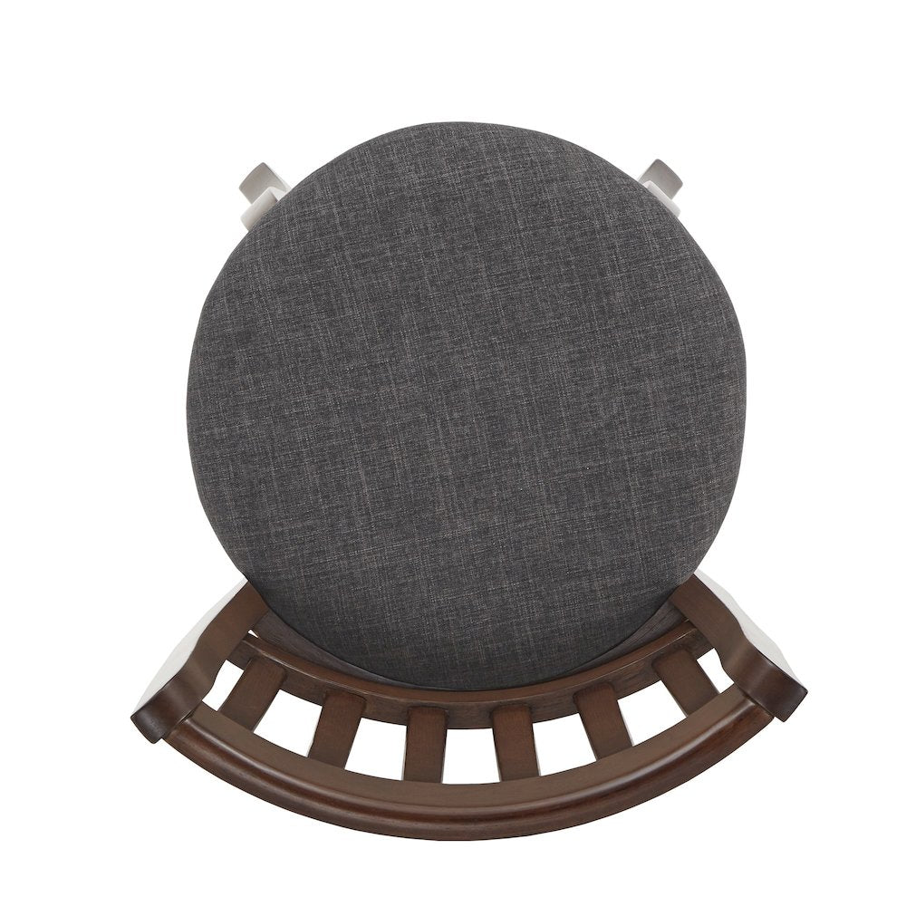Dark Grey Linen Swivel Bar Height Chair
