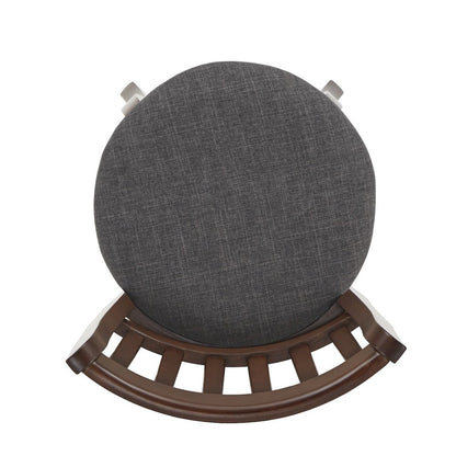 Dark Grey Linen Swivel Bar Height Chair